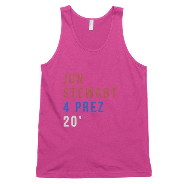 Jon Stewart 4 Prez 20' Tank Top (Unisex) -  - Fuchsia / XS - srce threads - 14