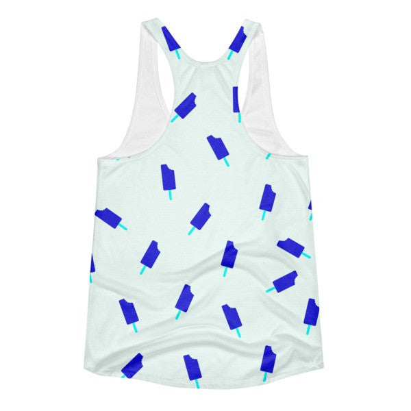 Women's "Summer Drip" Neon Blues Vintage Ice Cream Racerback Tank -  -  - srce threads - 2