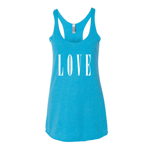Women's LOVE Racerback Summer Tank Top -  - Vintage Turquoise / XS - srce threads - 12