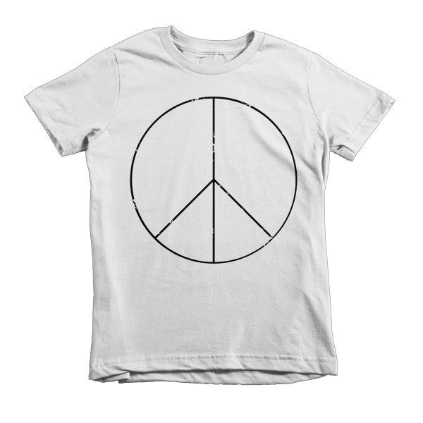 Kid's Peace Sign Skinny Short Sleeve T-Shirt (Unisex) -  - White / 2yrs - srce threads - 1
