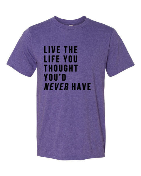 Short Sleeve Live the Life T-Shirt -  - Heather Purple / S - srce threads - 8