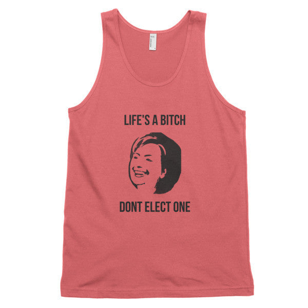 "Life's  A Bitch" Hillary Black Tank Top (Unisex) -  - Coral / XS - srce threads - 11