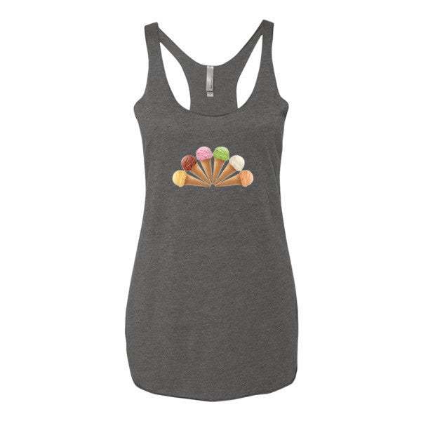 Women's Ice Cream Summer Racerback Tank -  - Premium Heather / XS - srce threads - 3