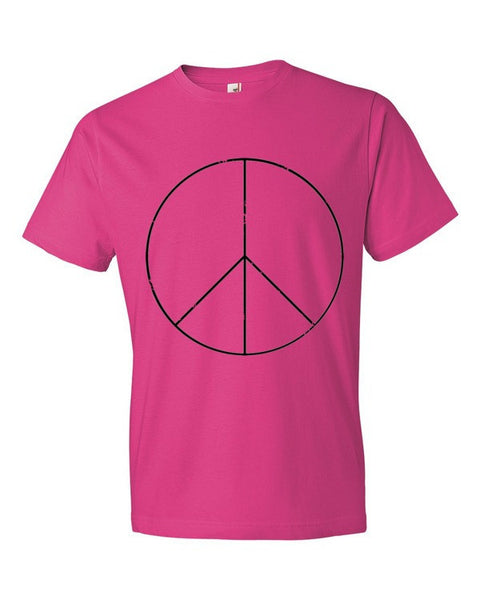 Peace Sign Skinny Short Sleeve T-Shirt (Unisex) -  - Hot Pink / S - srce threads - 14