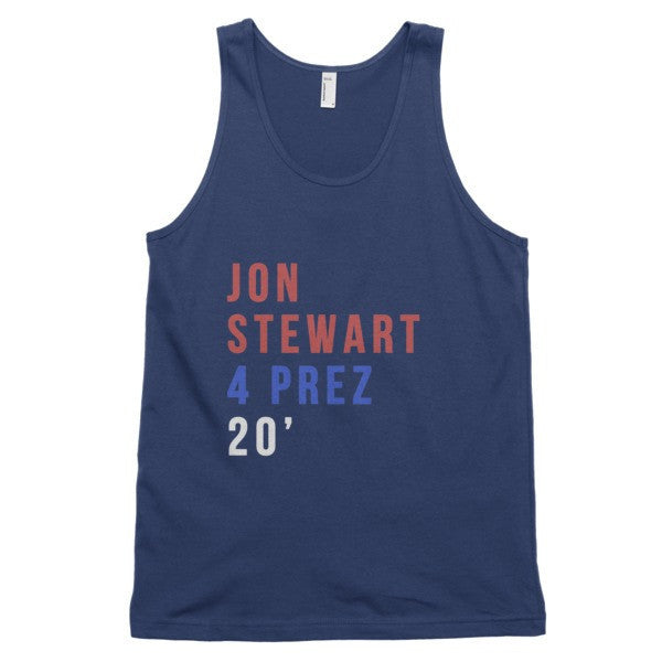 Jon Stewart 4 Prez 20' Tank Top (Unisex) -  - Navy / XS - srce threads - 3