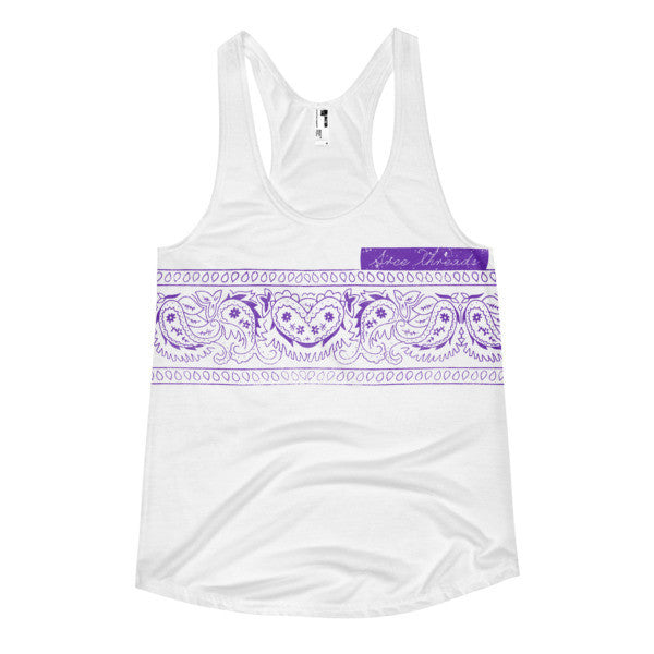 Women's Classic Fit SRCE Brand Bandana Purple Summer Racerback Tank -  - XS - srce threads - 1