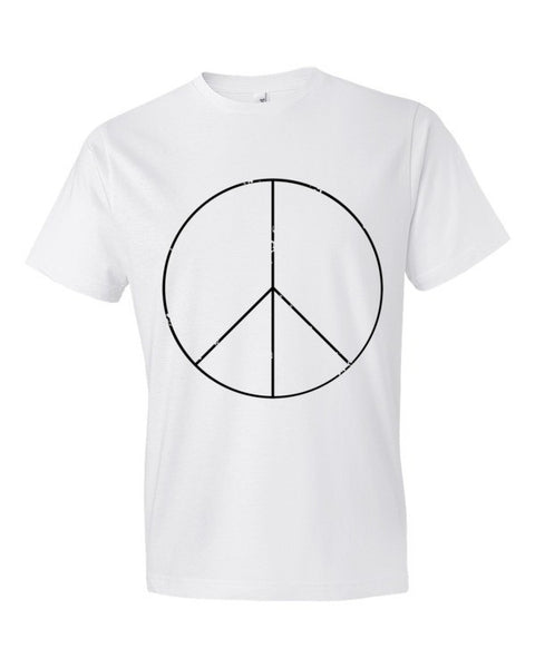 Peace Sign Skinny Short Sleeve T-Shirt (Unisex) -  - White / S - srce threads - 8