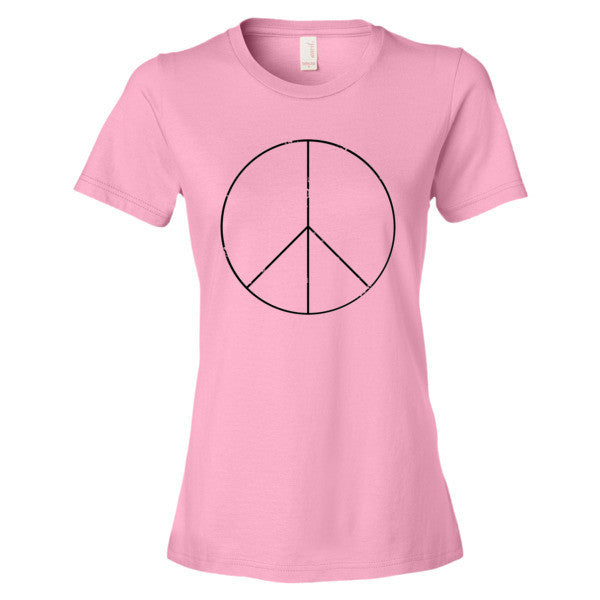 Women's Peace Sign Skinny Short Sleeve T-Shirt (Unisex) -  - CharityPink / S - srce threads - 12