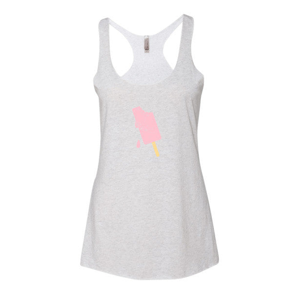 Women's "Summer Drip" Vintage Ice Cream Racerback Tank Top -  - Heather White / XS - srce threads - 9