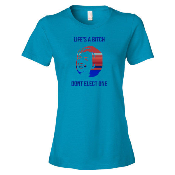 Women's "Life's a Bitch" Hillary Short Sleeve T-Shirt -  - Caribbean Blue / S - srce threads - 8