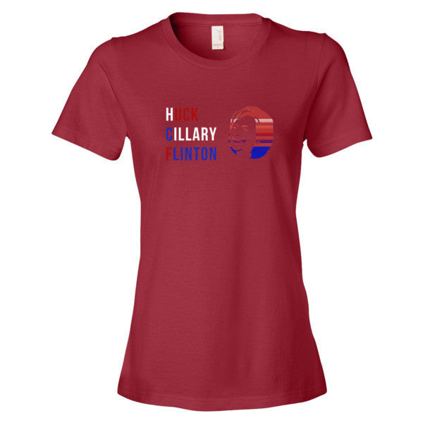 Women's "Huck Cillary Flinton" Say What You Mean Face Short Sleeve T-Shirt -  - Independence Red / S - srce threads - 14