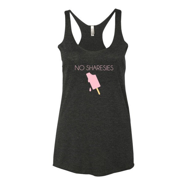 Women's "No Sharesies" Summer Drip Vintage Ice Cream Racerback Tank Top -  - Vintage Black / XS - srce threads - 1