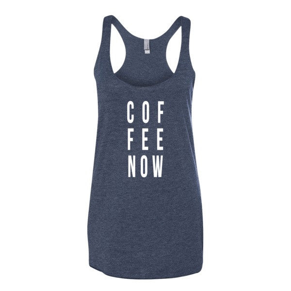 Women's Coffee Now Morning Person Summer Racerback Tank Top -  - Vintage Navy / XS - srce threads - 4