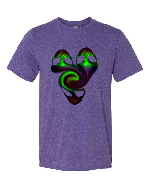 Short Sleeve Trippy Psycho Tri Alien T-Shirt -  - Heather Purple / S - srce threads - 7
