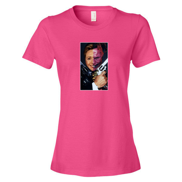 Women's "2 Face Hillary" Short Sleeve T-Shirt -  - Hot Pink / S - srce threads - 17
