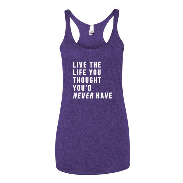Women's Live the Life White Tank Top -  - Purple Rush / XS - srce threads - 5