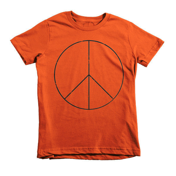 Kid's Peace Sign Skinny Short Sleeve T-Shirt (Unisex) -  - Orange / 2yrs - srce threads - 10