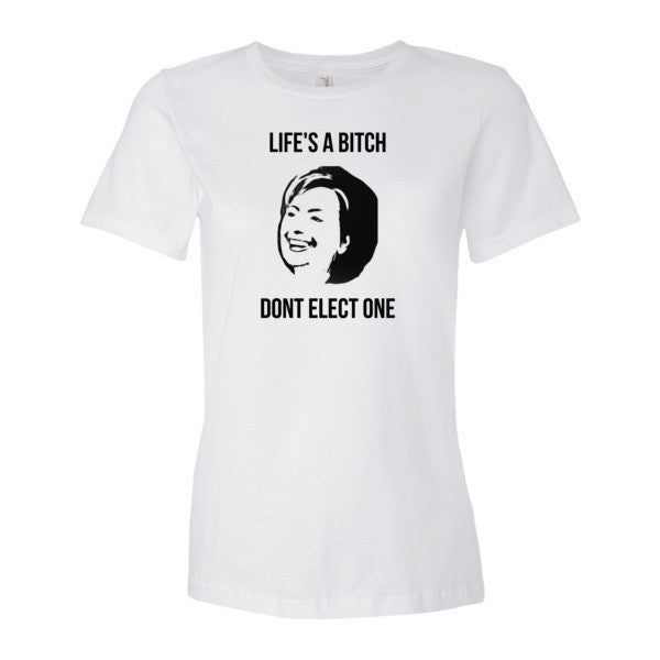 Women's "Life's  A Bitch" Hillary Black Short Sleeve T-Shirt -  - White / S - srce threads - 1