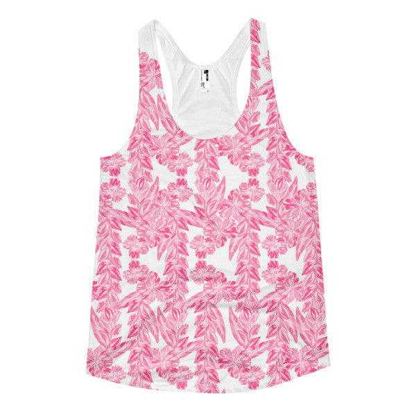 Women's Trop Vine Pop Pink Summer Racerback Tank Top -  - XS - srce threads - 1