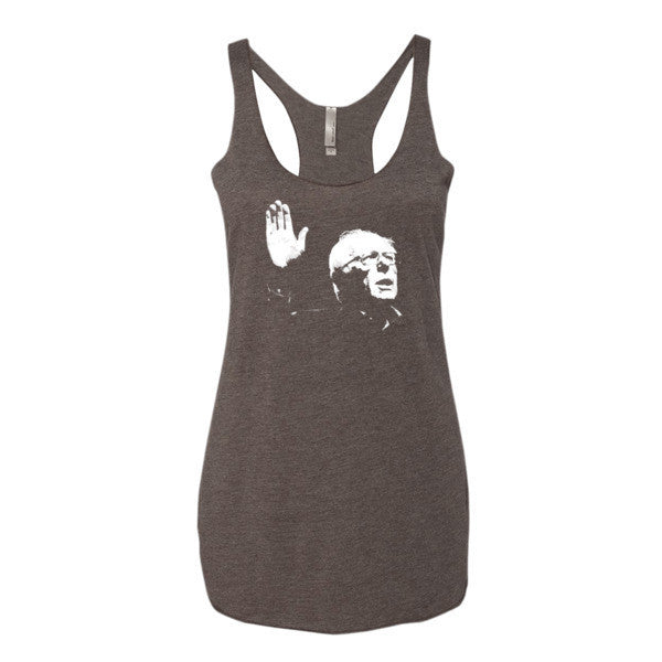 Women's Classic Bernie Sketch Portrait Tank Top - Vintage Throwback Style Rally Design -  - Macchiato / XS - srce threads - 2
