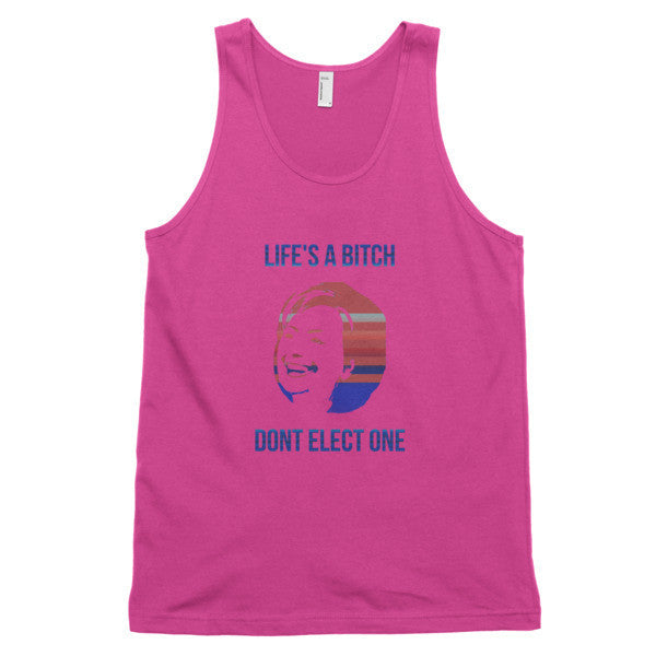 "Life's a Bitch" Hillary Classic Tank Top (Unisex) -  - Fuchsia / XS - srce threads - 12