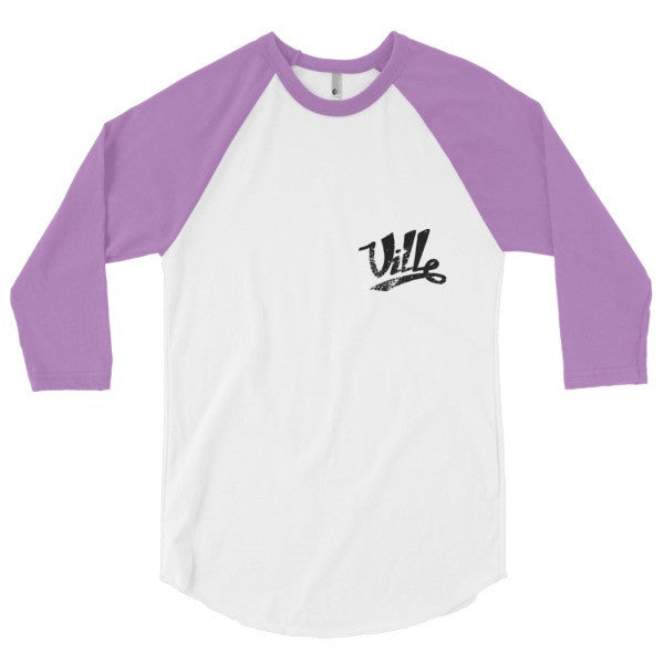 SRCE "Ville Vintage" Series 3/4 Raglan Baseball Tee Shirt (Unisex) -  - White/Orchid / XS - srce threads - 13