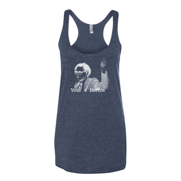Women's Negative Bernie Rally Summer Tank Top - Vintage Throwback Style Rally Design -  - Vintage Navy / XS - srce threads - 4