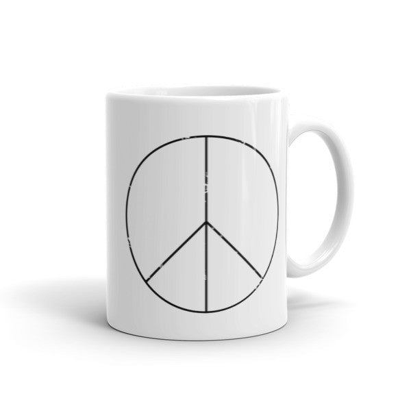 Peace Sign Skinny Black Mug -  - 11oz - srce threads - 1