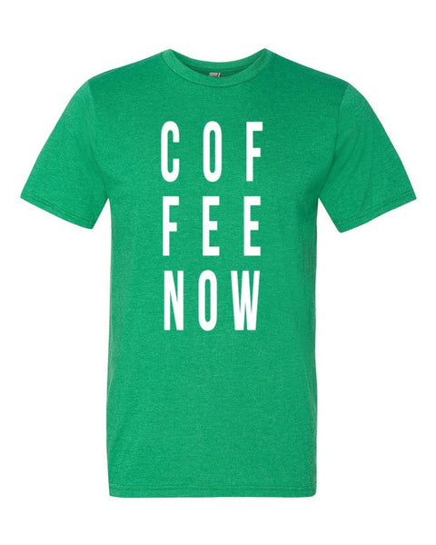 Short Sleeve Coffee Now Morning Person T-shirt (Unisex) -  - Heather Green / S - srce threads - 10