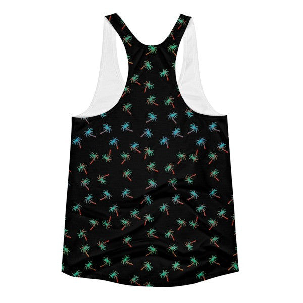 Women's Classic Trip Trop Neon Palm Summer Racerback Tank Top -  -  - srce threads - 2