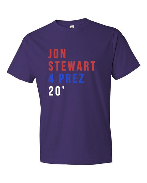 Short Sleeve Jon Stewart 4 Prez 20' T-shirt (Unisex) -  - Purple / S - srce threads - 7