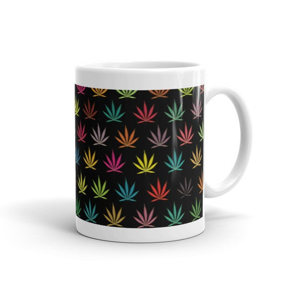 Black Out Pop Neon Pot Leaf "Wake n Bake Mug -  - 11oz - srce threads - 1