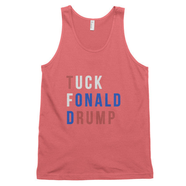 Tuck Fonald Drump Presidential Short Sleeve Tank Top (Unisex) -  - Coral / XS - srce threads - 12