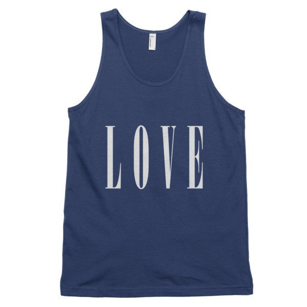 Classic LOVE White Tank Top (Unisex) -  - Navy / XS - srce threads - 3