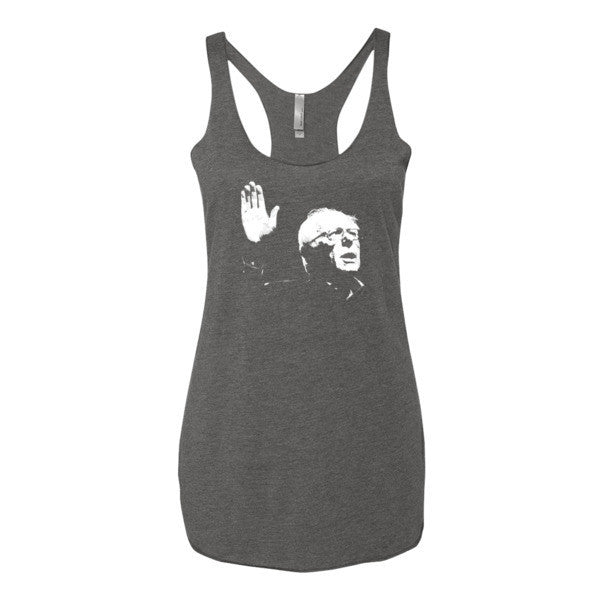 Women's Classic Bernie Sketch Portrait Tank Top - Vintage Throwback Style Rally Design -  - Premium Heather / XS - srce threads - 3