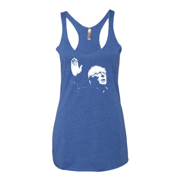 Women's Classic Bernie Sketch Portrait Tank Top - Vintage Throwback Style Rally Design -  - Vintage Royal / XS - srce threads - 7