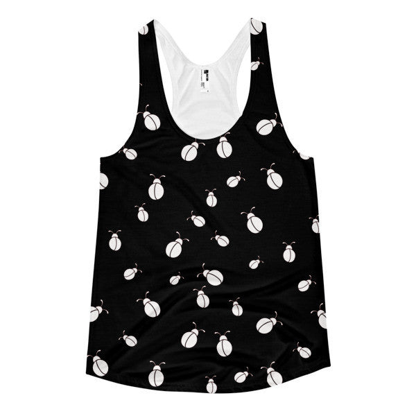Women's Negative Black w/ Pink Outline Ladybug Summer Racerback Tank Top -  - XS - srce threads - 1
