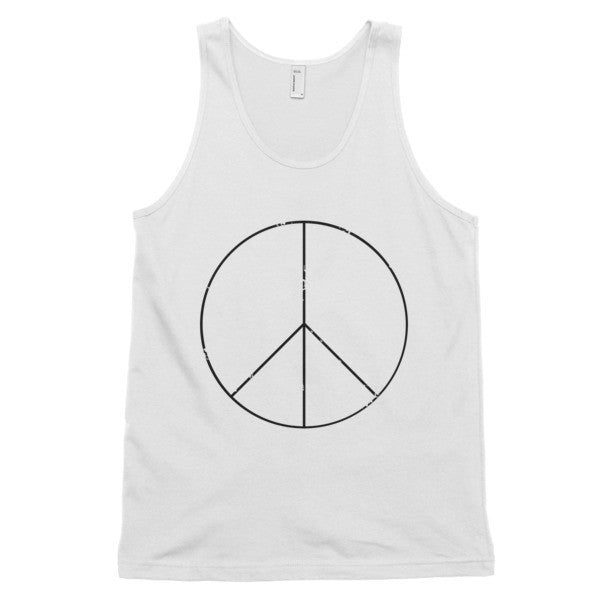 Classic Peace Sign Skinny Tank Top Black(Unisex) -  - White / XS - srce threads - 1