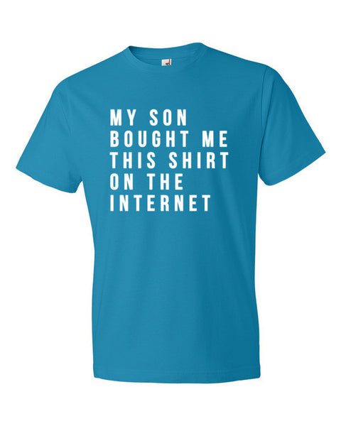Short Sleeve White My Son Bought Me This T-Shirt -  - Caribbean Blue / S - srce threads - 12