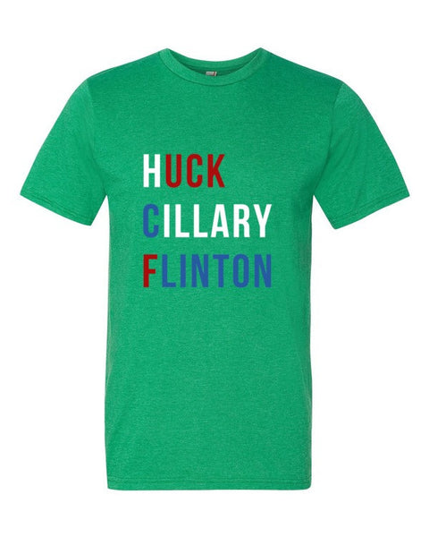 "Huck Cillary Flinton" Say What You Mean Short Sleeve T-Shirt -  - Heather Green / S - srce threads - 11