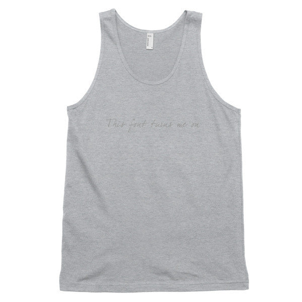 "Turns Me On" Typography Humor Unisex Grey Font Classic Tank Top (Unisex) -  - Heather Grey / XS - srce threads - 5