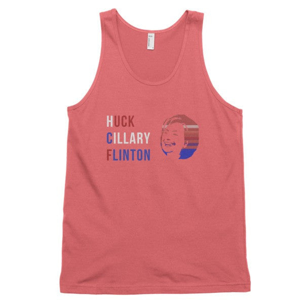 "Huck Cillary Flinton" Say What You Mean Face Classic Tank Top (Unisex) -  - Coral / XS - srce threads - 13