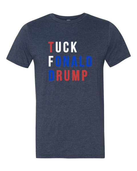 Tuck Fonald Drump Presidential Short Sleeve T-shirt (Unisex) -  - Heather Blue / S - srce threads - 7