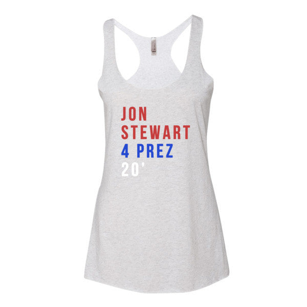 Women's Jon Stwear 4 Prez Summer Racerback Tank Top -  - Heather White / XS - srce threads - 9