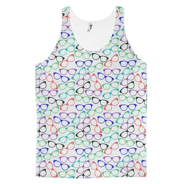 White Neon Pop Glasses Classic Fit Tank Top (unisex) -  - XS - srce threads - 1