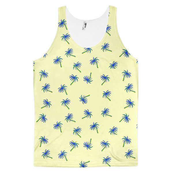 Classic Trip Trop Yellow Blue Summer Tank Top (Unisex) -  - XS - srce threads - 1