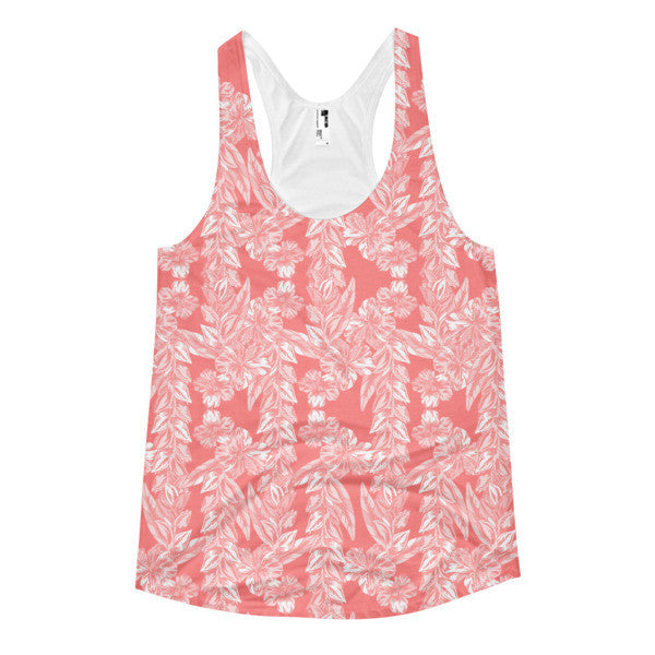 Women's Trop Vine Off Pink Summer Racerback Tank Top -  - XS - srce threads - 1