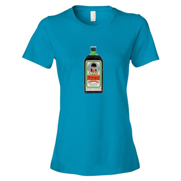 Women's "Jagr - Liquer of the Hockey Gods" Short Sleeve T-Shirt -  - Caribbean Blue / S - srce threads - 14