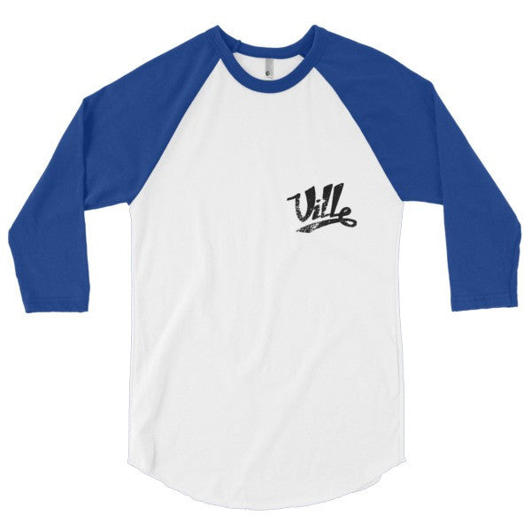 SRCE "Ville Vintage" Series 3/4 Raglan Baseball Tee Shirt (Unisex) -  - White/Lapis / XS - srce threads - 7