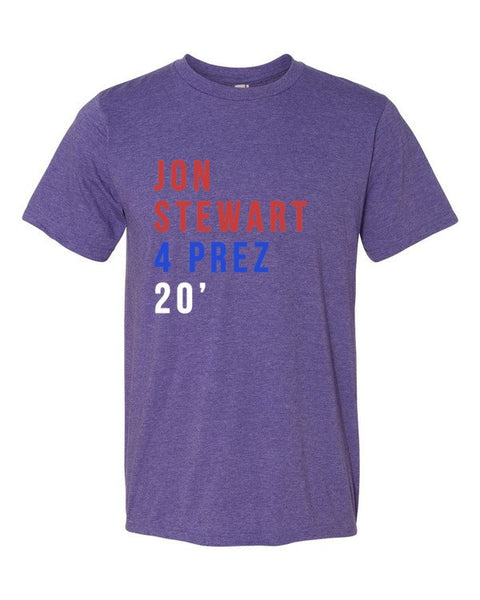 Short Sleeve Jon Stewart 4 Prez 20' T-shirt (Unisex) -  - Heather Purple / S - srce threads - 10